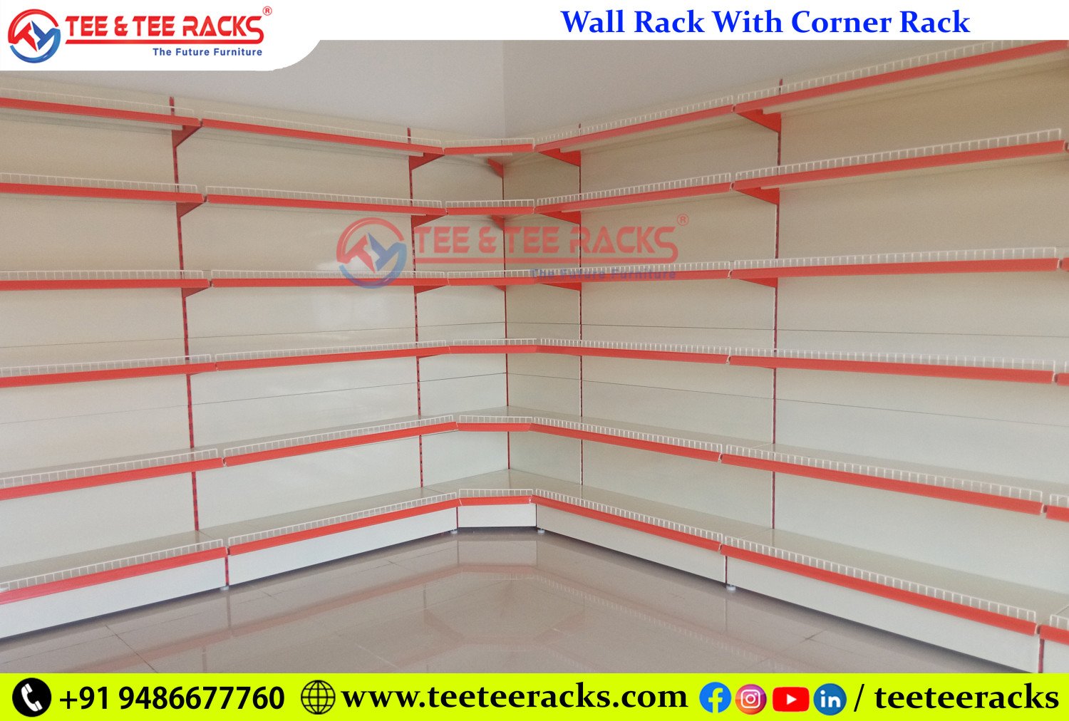 7 FEET HEIGHT x 4 FEET LONG WITH 6 SHELVES RACK SET FREE STANDING WALL SIDE RACK FOR SUPER MARKET DISPLAY RACK