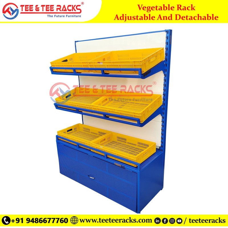 VEGETABLE RACK WITH BOTTOM  STORAGE BOX Model 5