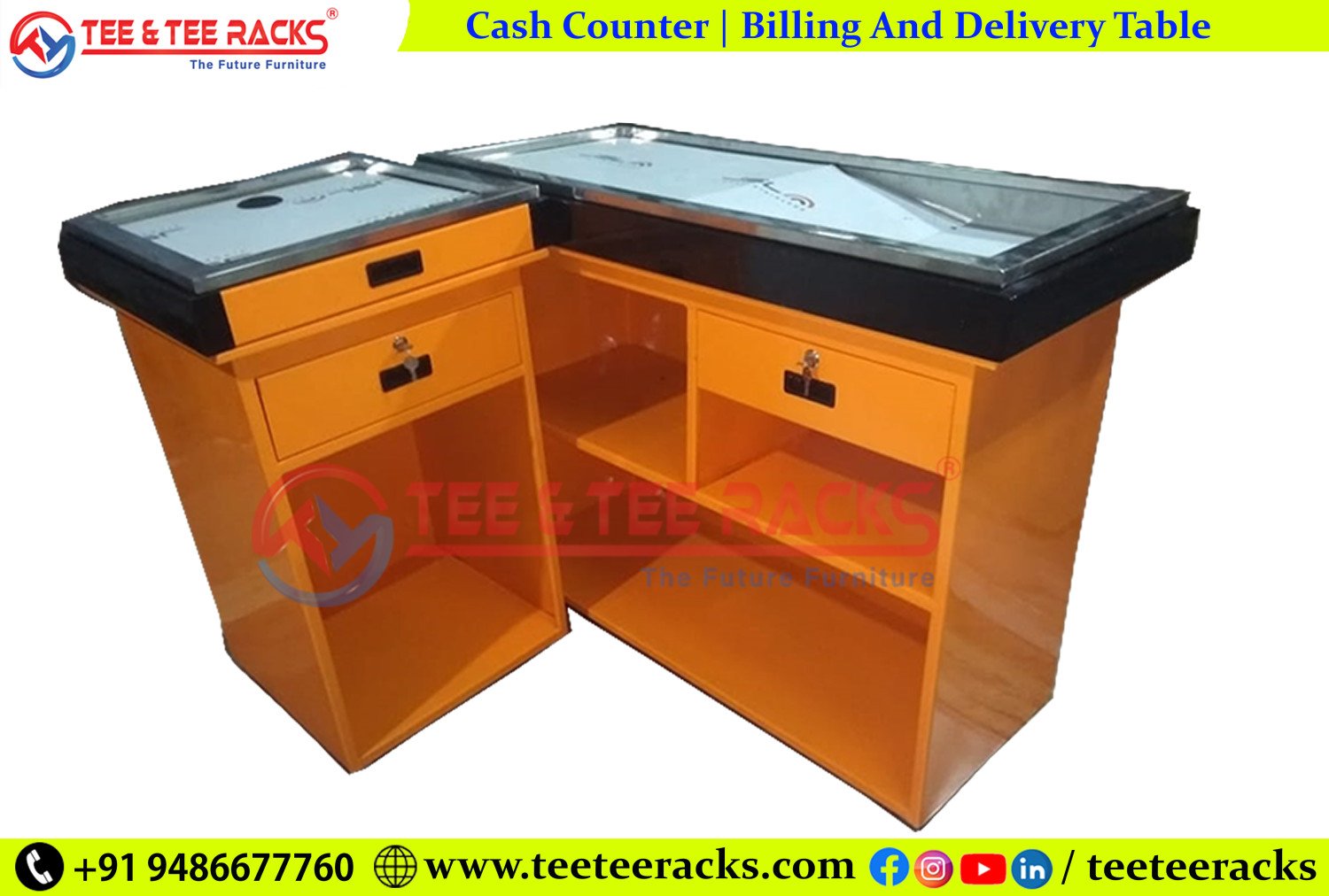 Billing table ; Cash counter and Delivery counter
